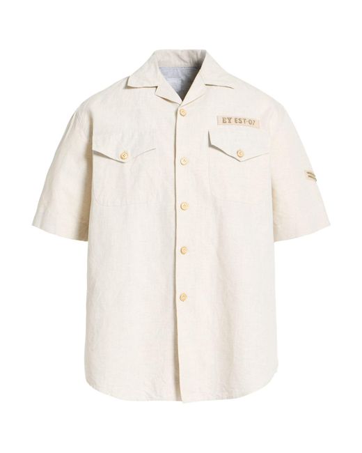 Eleventy White Platinum Shirt Cotton, Linen for men