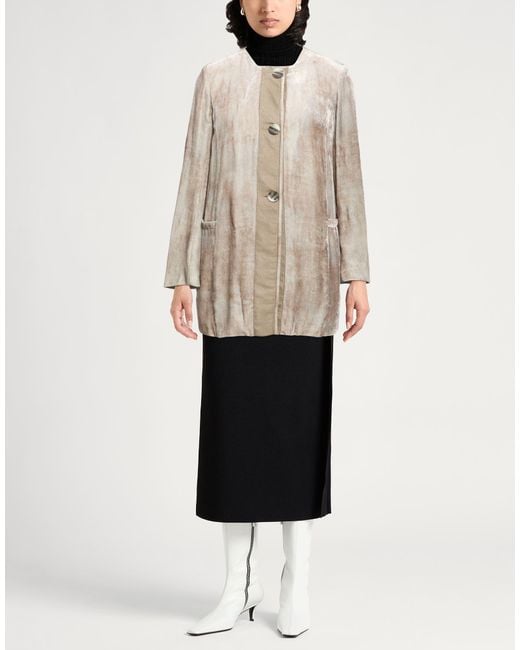 Gentry Portofino Natural Overcoat & Trench Coat Viscose, Silk