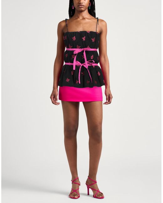 MSGM Black Top Viscose, Cotton, Polyester