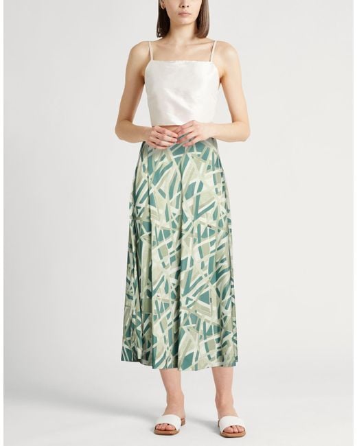 Herno Green Midi Skirt Polyester