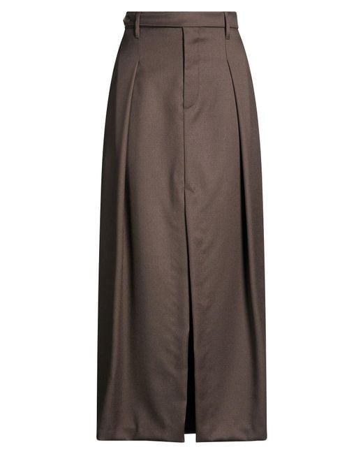 Brunello Cucinelli Brown Maxi Skirt Virgin Wool, Mohair Wool