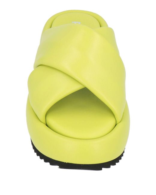 Pollini Yellow Lime Sandals Leather
