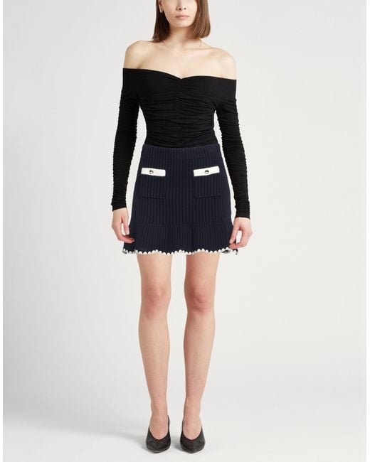 Self-Portrait Blue Mini Skirt