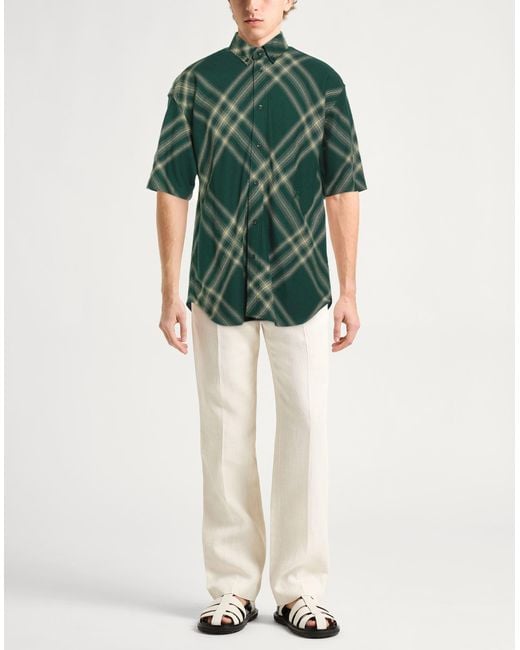 Burberry Green Shirt Wool for men