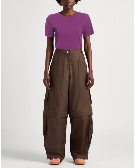 Weekend by Maxmara Purple T-Shirt Cotton, Elastane