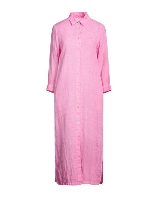 120% Lino Pink Midi Dress