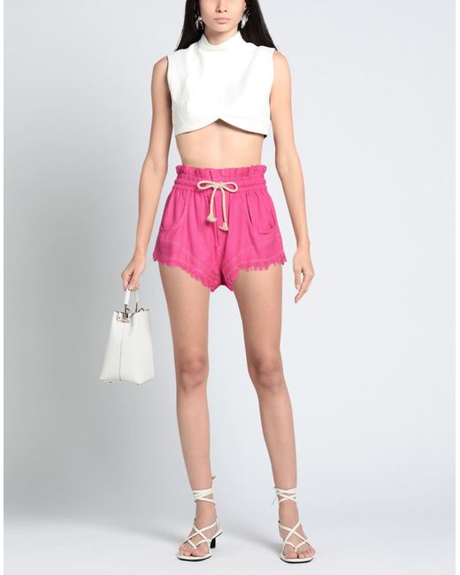 Isabel Marant Pink Fuchsia Shorts & Bermuda Shorts Silk