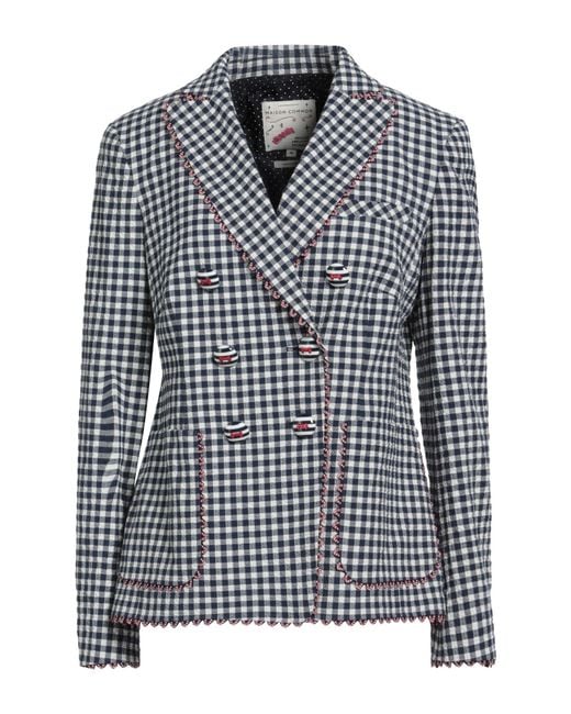 Maison Common Black Blazer Cotton, Elastane, Nylon