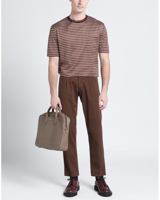 L.b.m. 1911 Brown Pants Cotton, Elastane for men