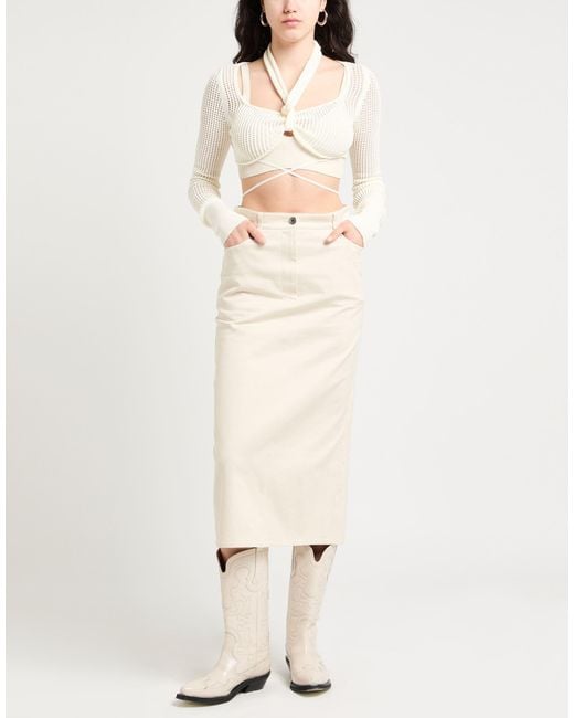 ANDREADAMO White Ivory Top Viscose, Polyester, Polyamide, Elastane