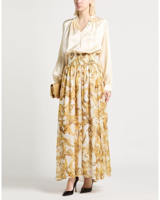 Versace Jeans Couture Metallic Maxi Skirt Polyester