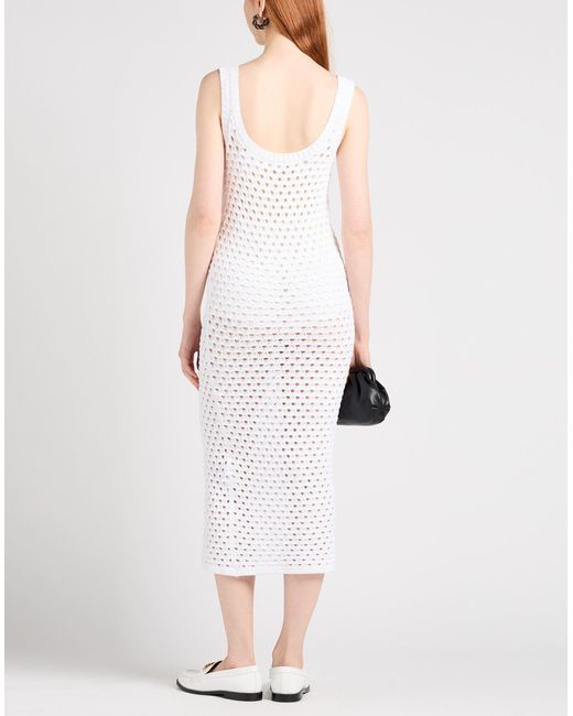 RED Valentino White Maxi Dress Cotton, Polyamide