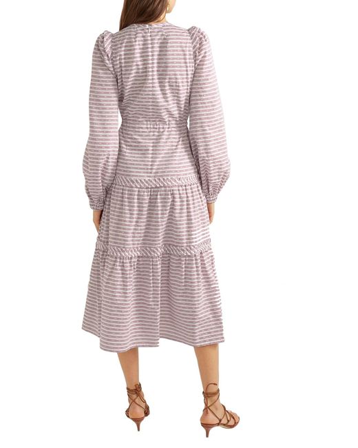 Anna Mason Pink Midi Dress Viscose, Cotton, Acrylic