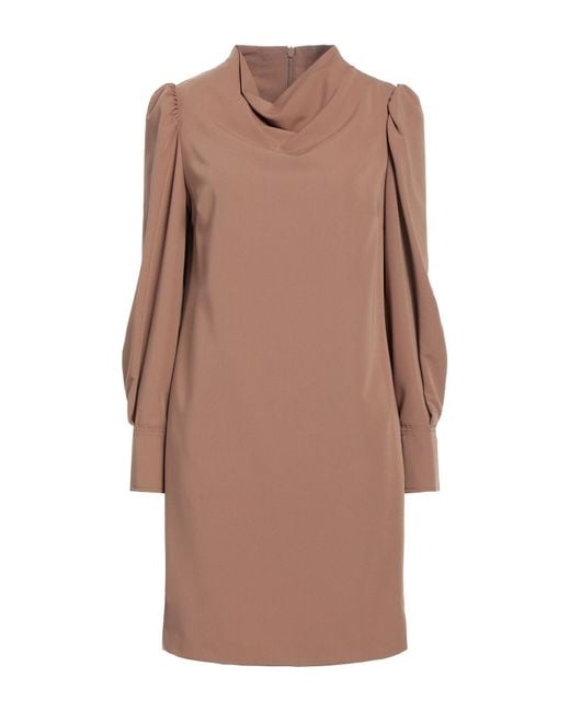 Trussardi Brown Mini Dress Polyester, Viscose, Elastane