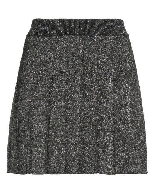Roberto Collina Gray Mini Skirt Wool, Viscose, Polyester