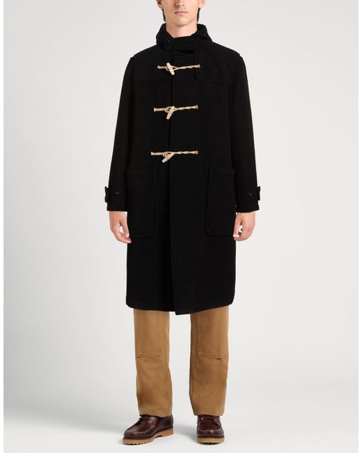 Gloverall Black Coat Wool, Polyamide for men