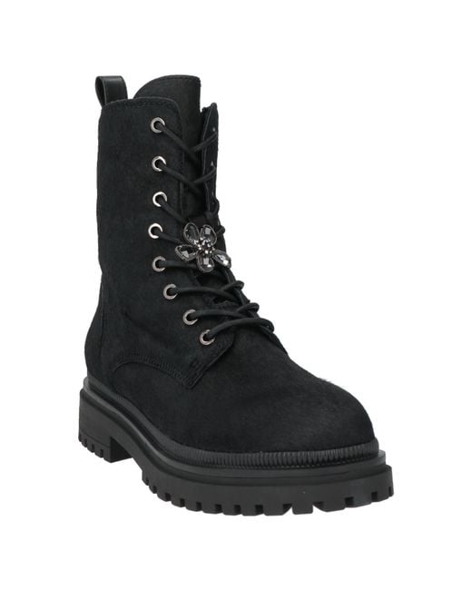 Apepazza Black Ankle Boots Leather, Textile Fibers
