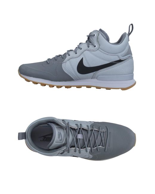 black and grey high top nike