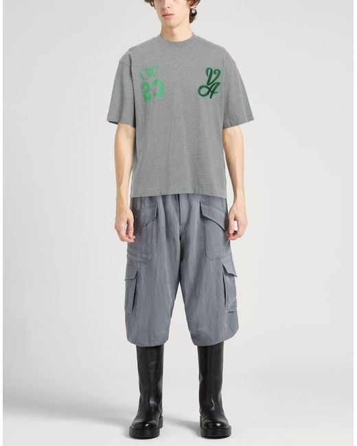 Off-White c/o Virgil Abloh Gray T-Shirt Cotton, Elastane for men