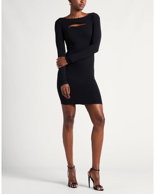 Patrizia Pepe Black Mini Dress Polyamide, Elastane