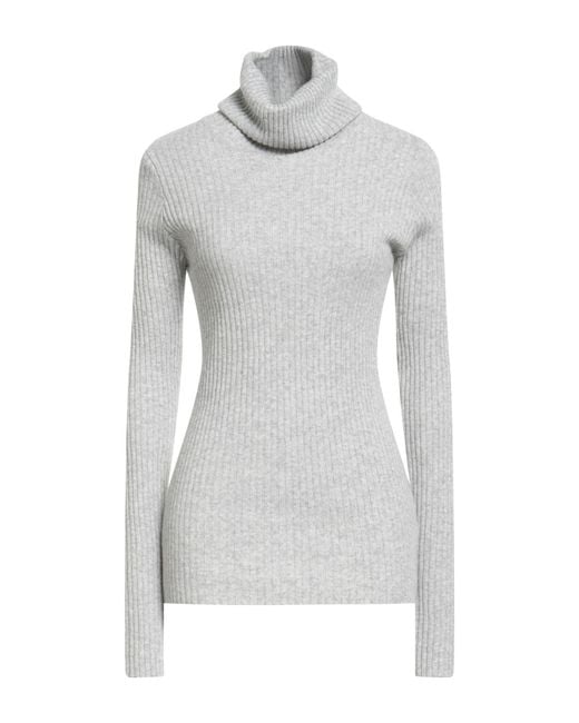 N.O.W. ANDREA ROSATI CASHMERE Gray Turtleneck Cashmere, Wool, Viscose, Nylon