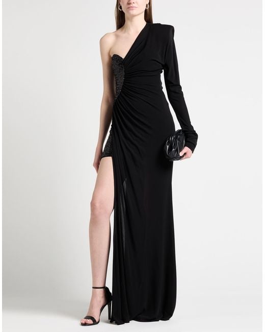 Pinko Black Maxi Dress Viscose, Nylon, Elastane