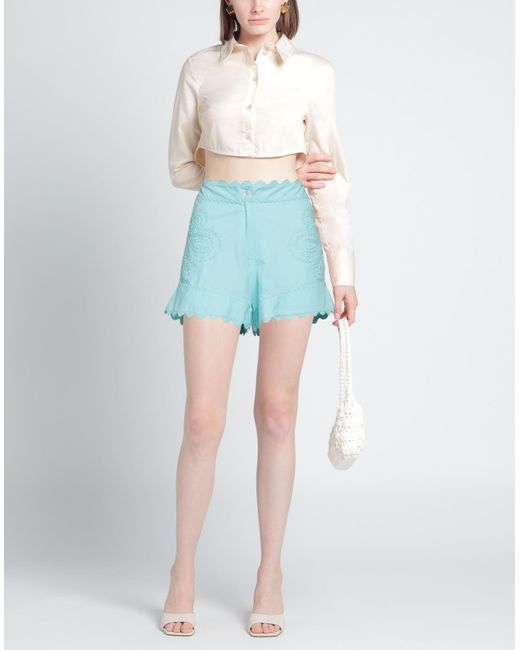 Juliet Dunn Blue Shorts & Bermuda Shorts Cotton