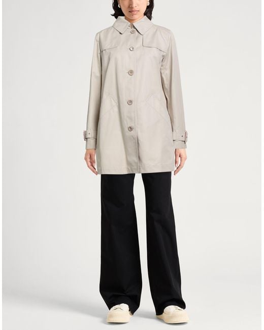 Herno White Overcoat & Trench Coat Cotton