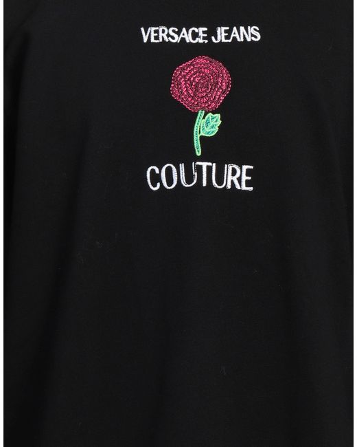 Versace Jeans Couture Black Sweatshirt Cotton, Elastane for men