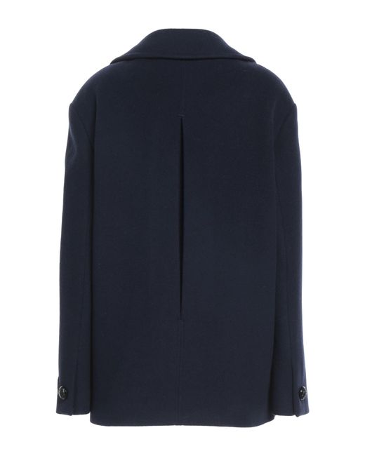 MSGM Blue Coat Virgin Wool, Polyamide