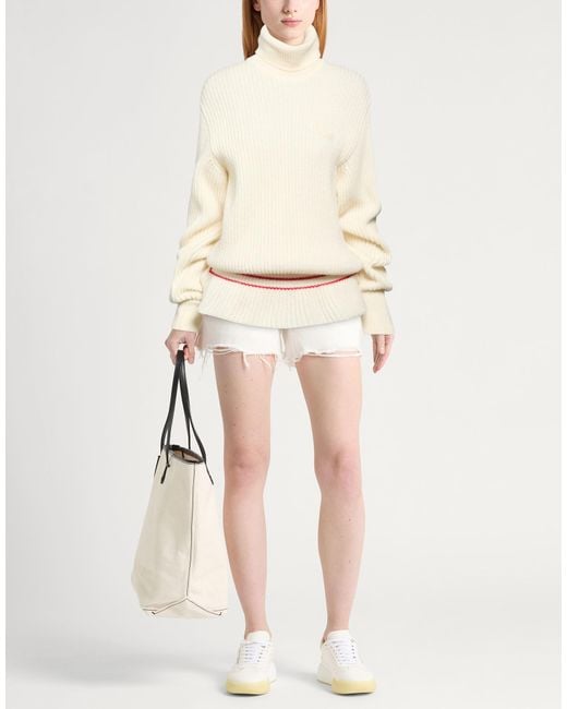 Chloé White Ivory Turtleneck Wool, Mohair Wool