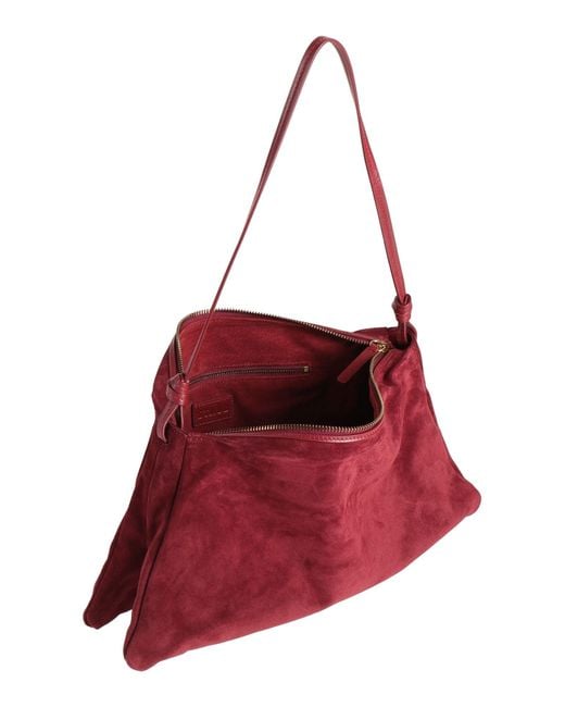 Staud Red Burgundy Handbag Leather