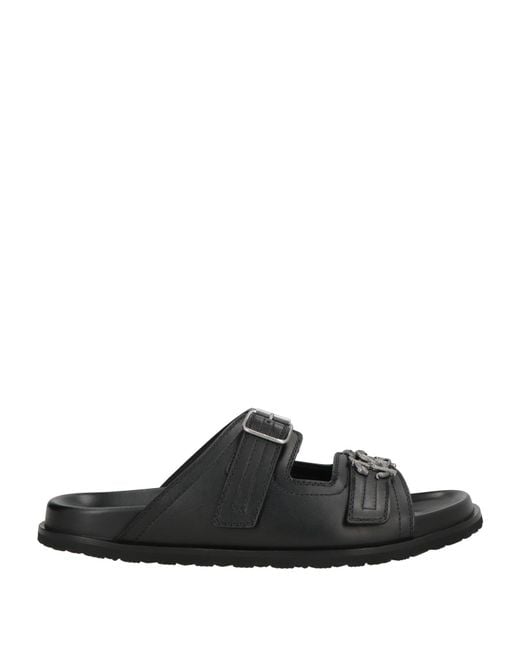 Roberto Cavalli Black Sandals Calfskin for men