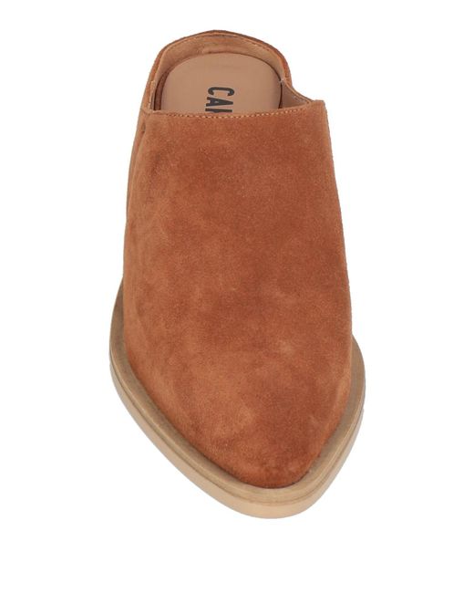 Carmens Brown Mules & Clogs Leather