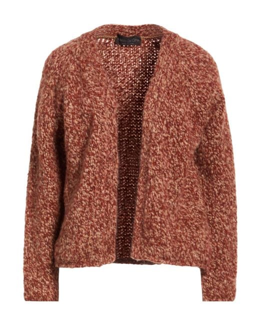 Fabrizio Del Carlo Brown Cardigan Merino Wool, Alpaca Wool, Polyamide