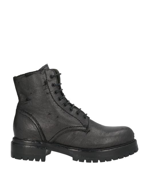 Officine Creative Black Ankle Boots Leather