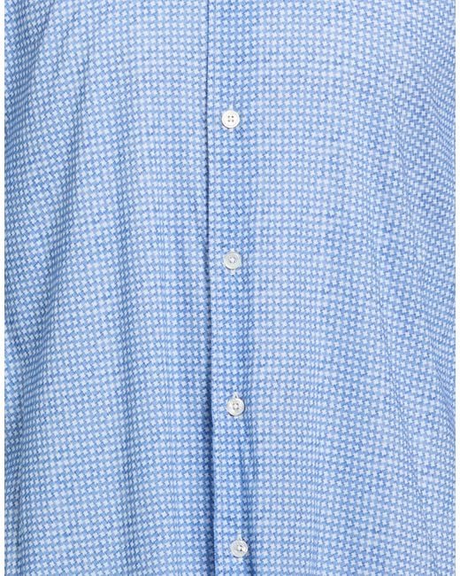 Fedeli Blue Shirt Cotton, Elastane for men