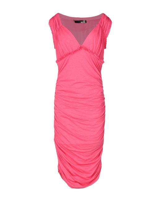 Love Moschino Pink Midi Dress Modal, Cotton