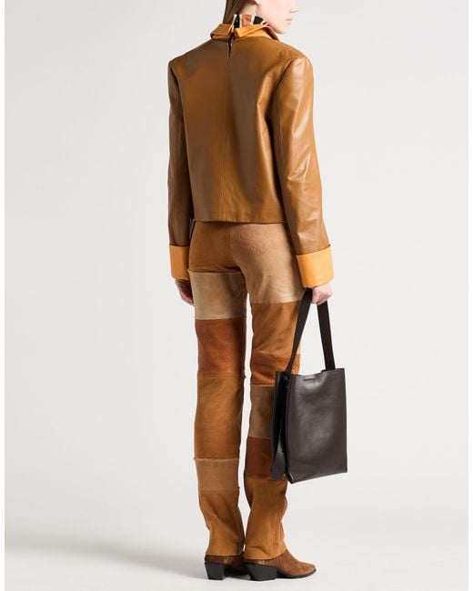 Marni Brown Tan Jacket Leather