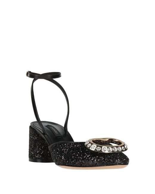 Casadei Black Pumps Leather, Textile Fibers