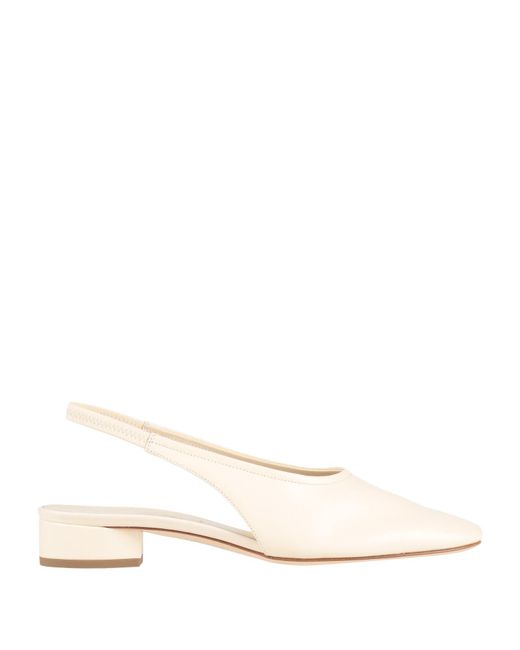 Aeyde Natural Cream Ballet Flats Leather
