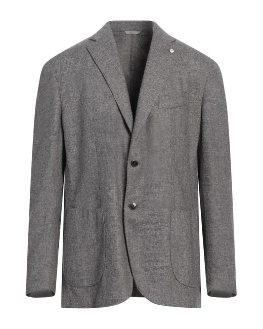 L.b.m. 1911 Gray Blazer Wool, Polyester, Polyamide, Viscose for men