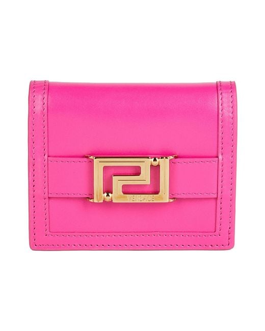 Versace Pink Fuchsia Wallet Calfskin