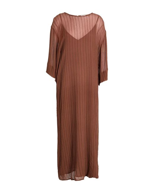 Alysi Brown Chocolat Maxi Dress Silk