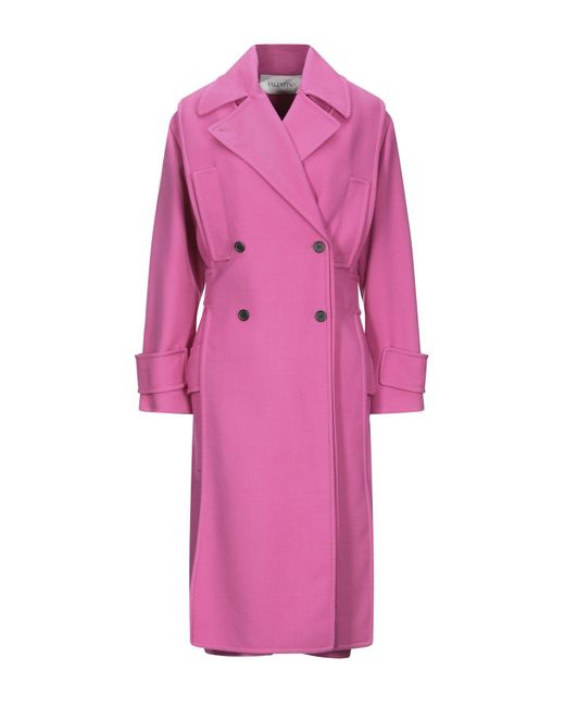Manteau long Laines Valentino en coloris Rose - Lyst