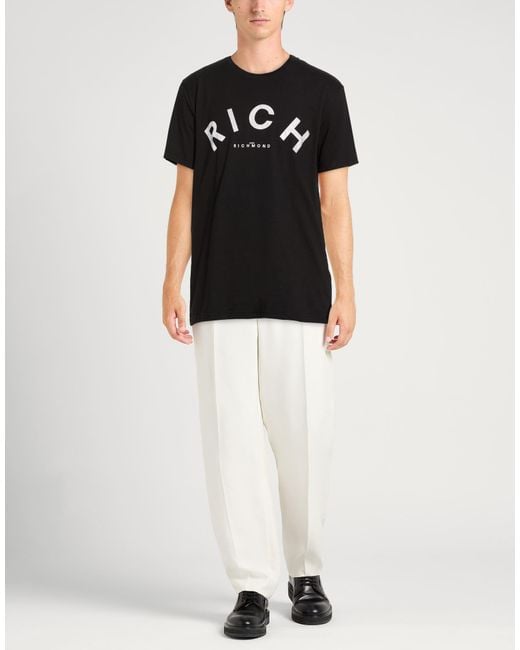 John Richmond Black T-Shirt Cotton, Elastane for men