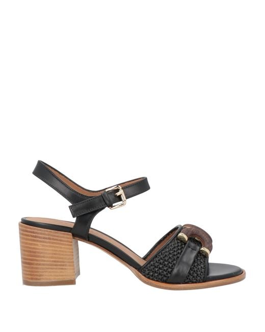 Roberto Festa Black Sandals Textile Fibers
