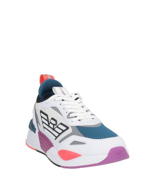 EA7 White Sneakers Polyester, Polyurethane, Thermoplastic Polyurethane for men