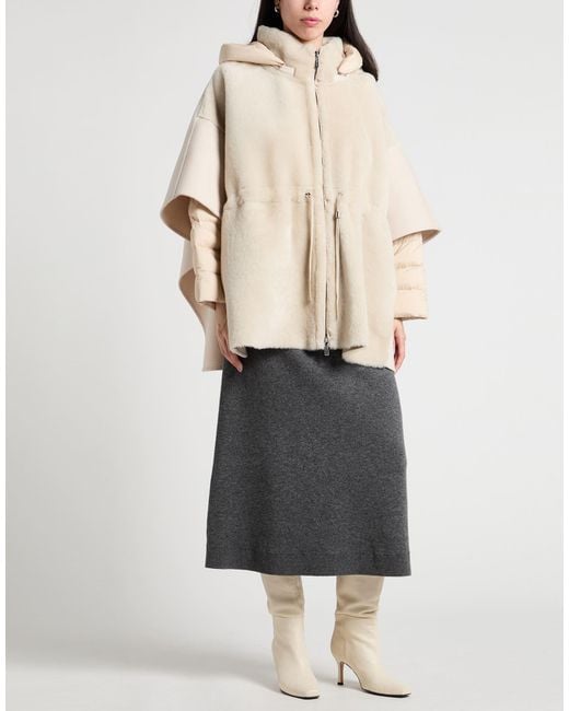 Moorer Natural Cape Ovine Leather, Wool, Cashmere, Polyurethane, Polyamide