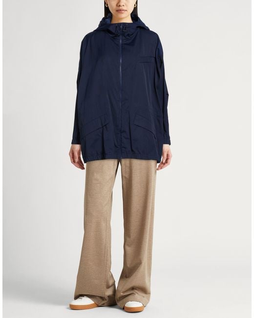 Tod's Blue Overcoat & Trench Coat Polyester, Cotton